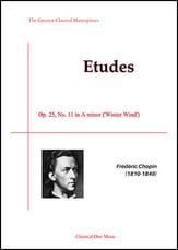 Etude Op. 25, No. 11 in A minor ('Winter Wind') piano sheet music cover